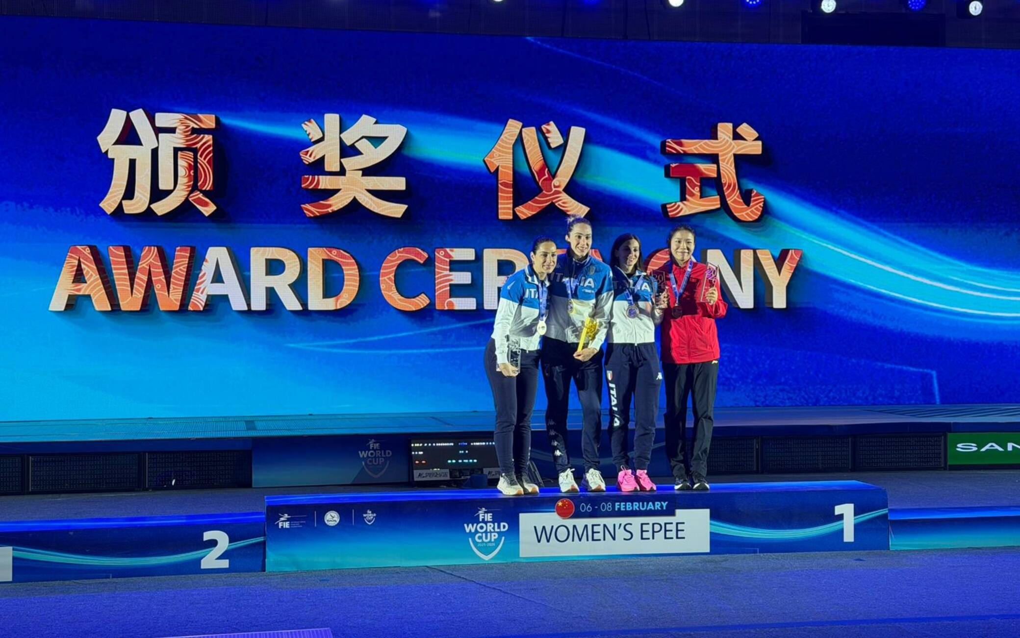 Scherma, Coppa del Mondo: tripletta azzurra nella Spada femminile