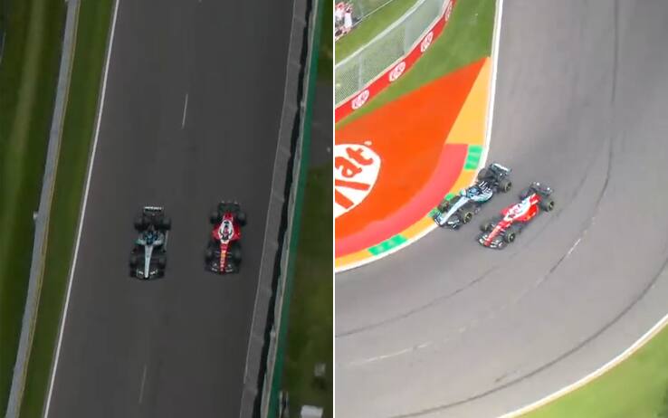 Russell-Leclerc, sorpassi e show: che duello nel GP Australia a Melbourne! VIDEO