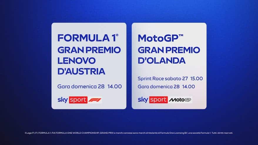 Un weekend di F1 e MotoGp su Sky Sport! 