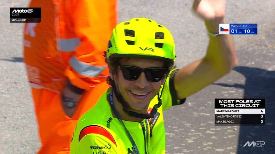 Anche Valentino Rossi assiste alle qualifiche di Brno
