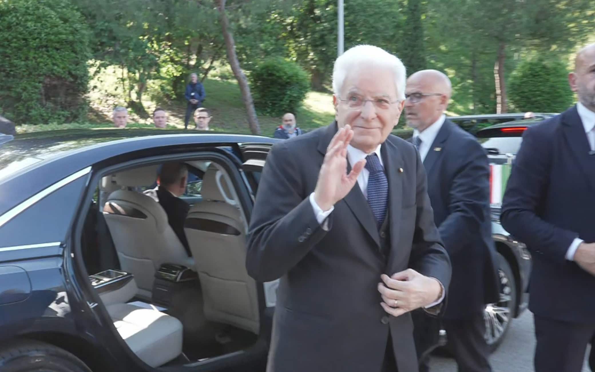 Mattarella, l’arrivo al Foro Italico per la finale degli Internazionali BNL d’Italia