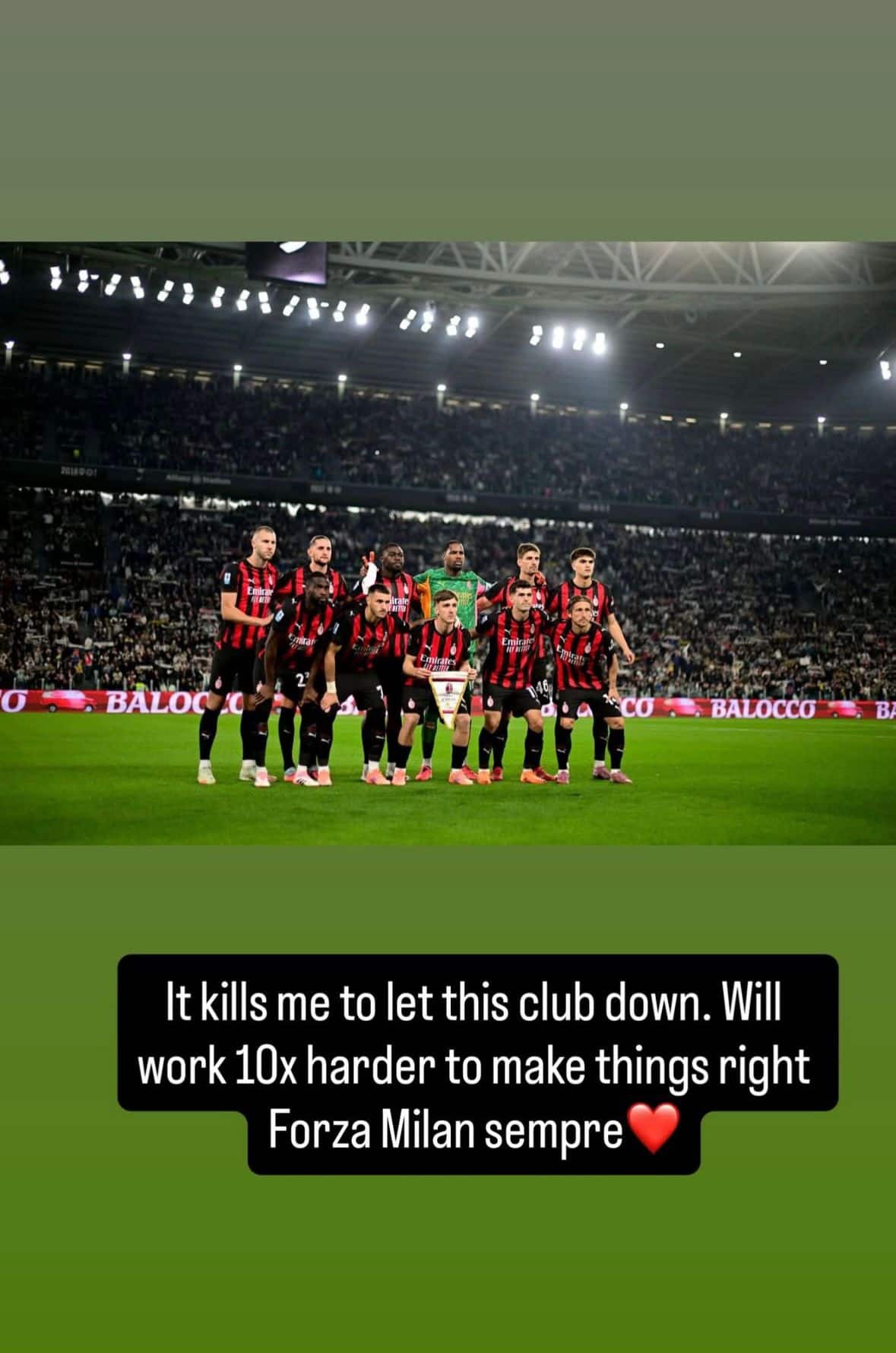 La storia su Instagram di Pulisic dopo il rigore parato