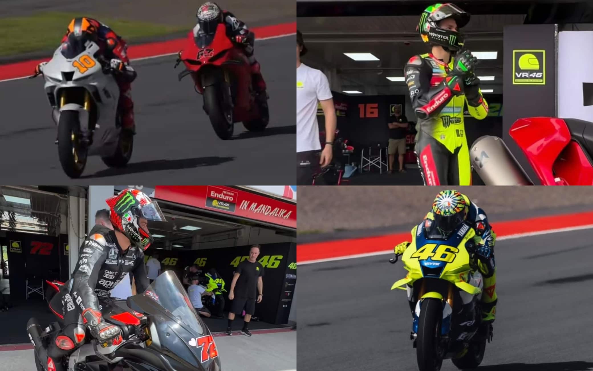 VR46 Academy, allenamento a Mandalika: in pista c'è anche Valentino Rossi