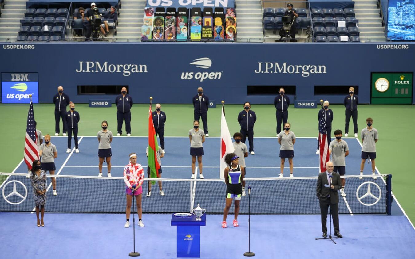 US Open, la premiazione della finale femminile 