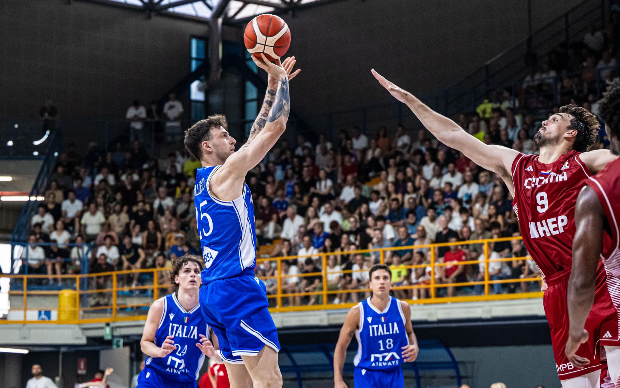 Tommaso Baldasso in azione durante il match contro la Croazia