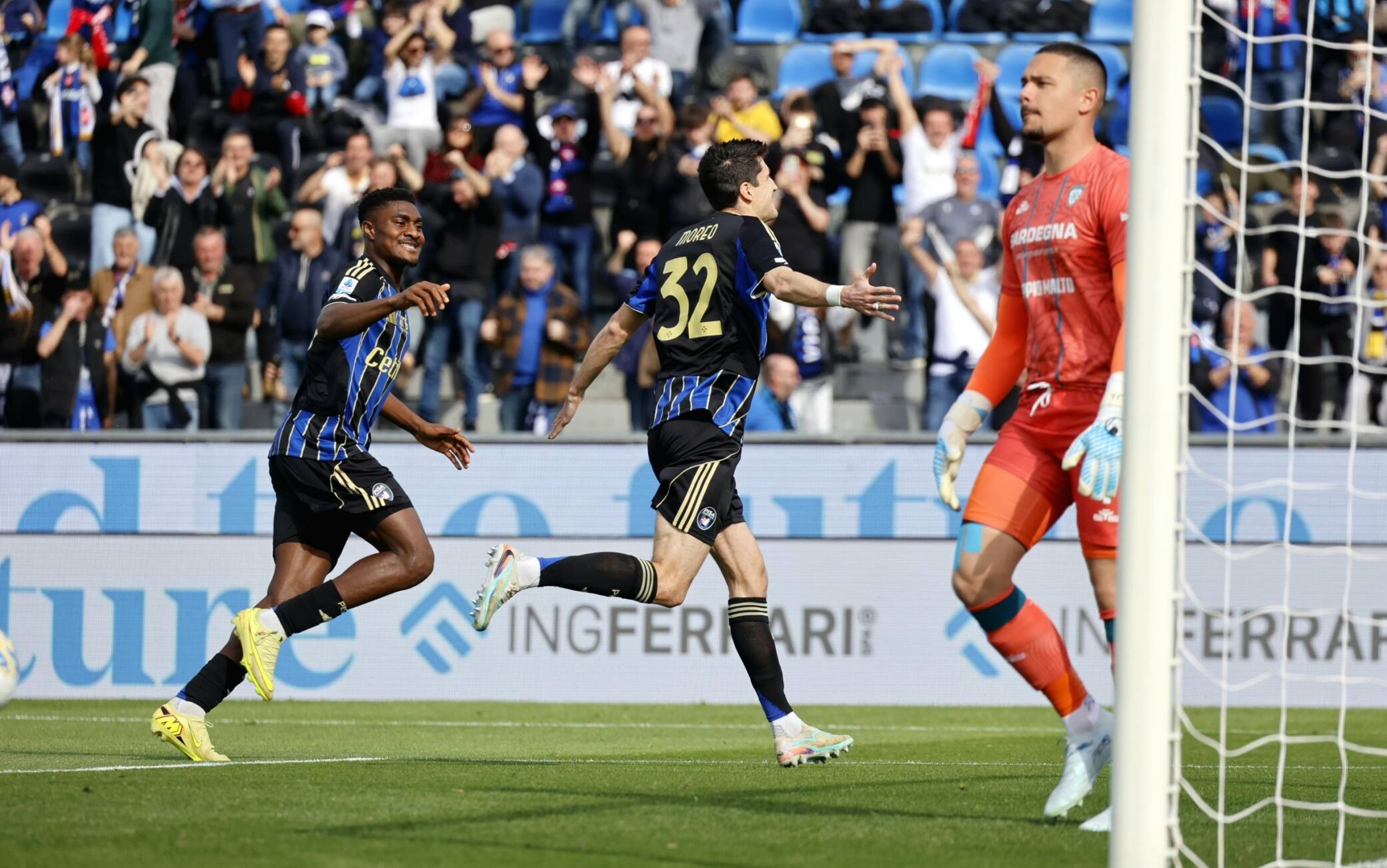 Pisa-Cagliari 3-1: gol di Moreo su rigore e doppietta di Caracciolo