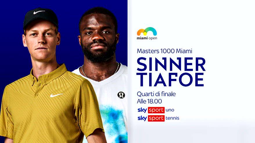 Atp Miami, quarti: Sinner-Tiafoe oggi alle 18 live su Sky