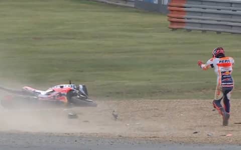 MotoGP, due cadute per Marc Marquez nelle Libere a Le Mans nel giorno ...