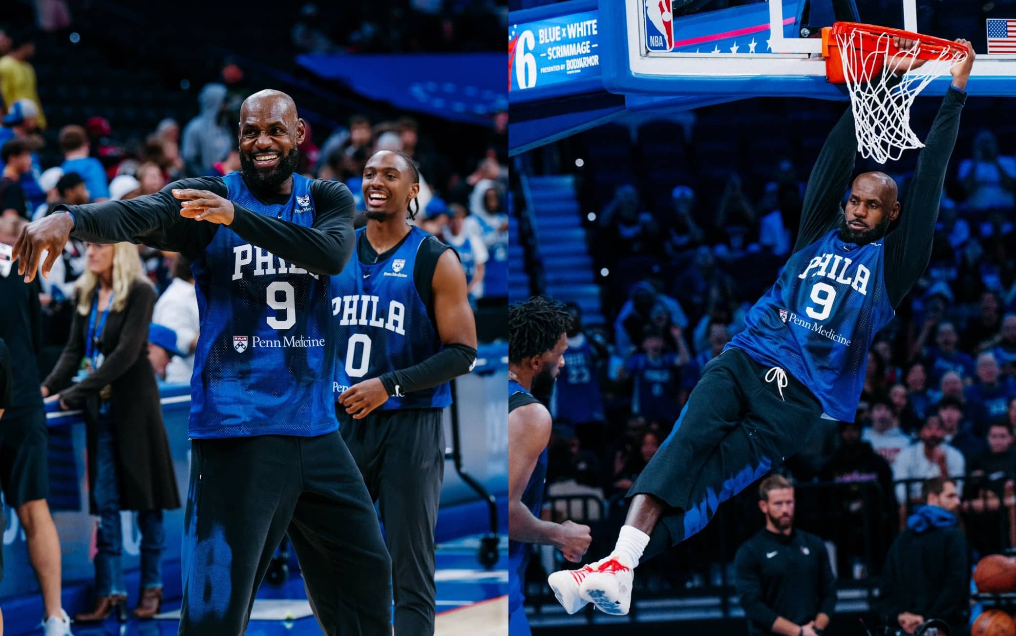 NBA, LeBron James show all'allenamento aperto dei Philadelphia 76ers. VIDEO