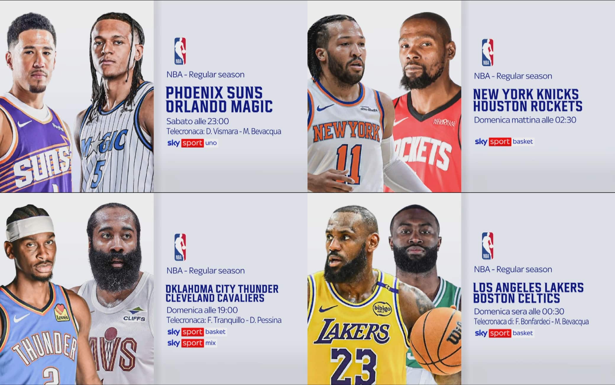Super weekend NBA: quattro grandi sfide nella Casa dello Sport