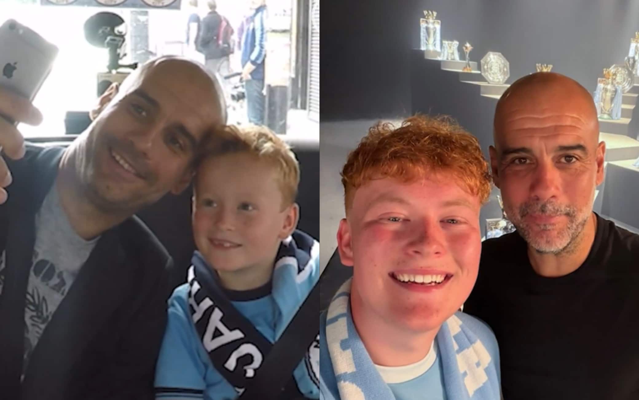 Manchester City, Guardiola ritrova Braydon 10 anni dopo il taxi: la sorpresa tra i trofei