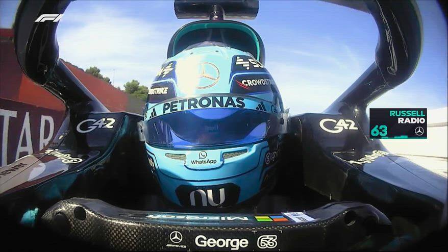 Pole Russell a Barcellona: il team radio