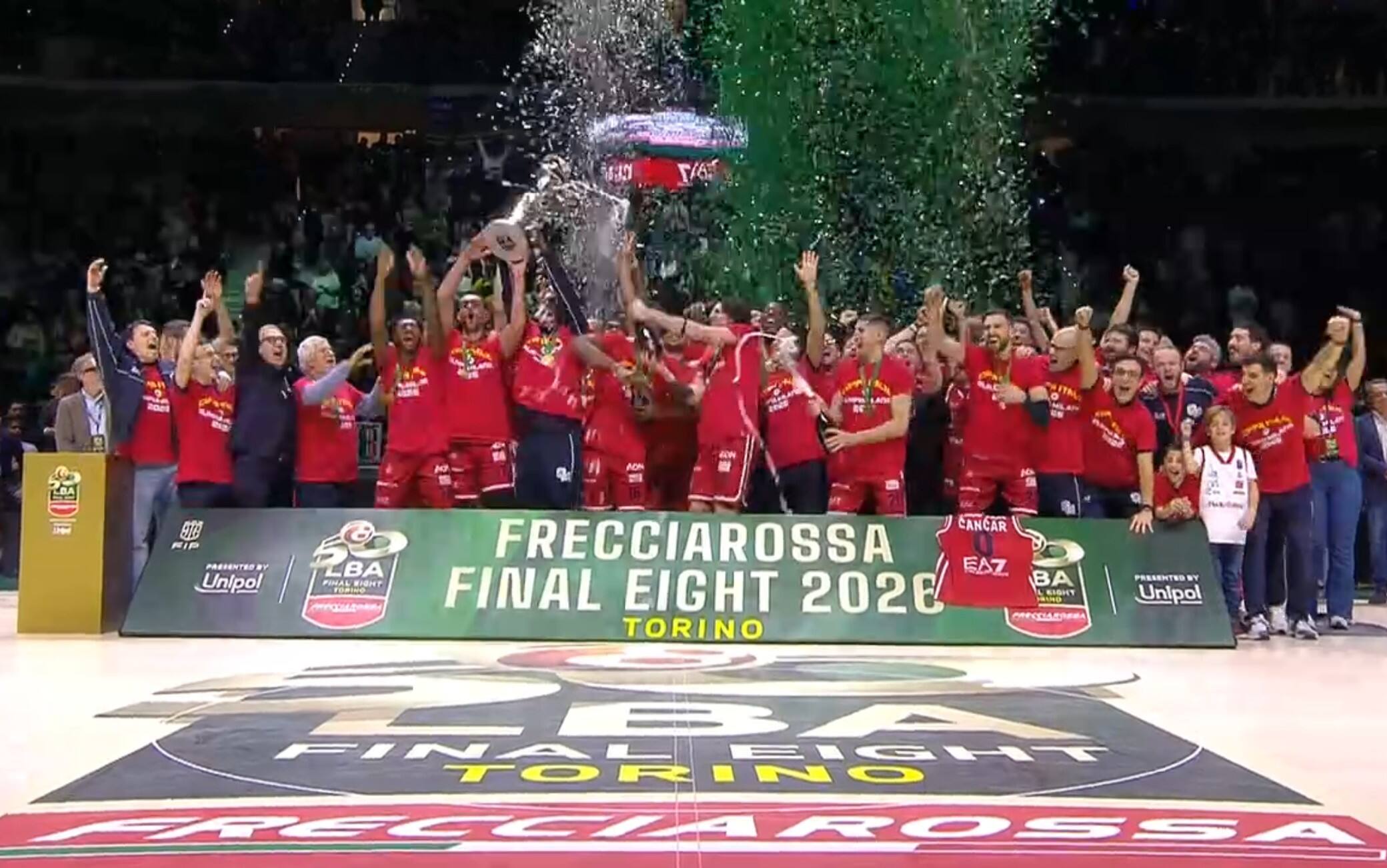 La Coppa Italia 2026 è dell'Olimpia Milano: il momento della festa. VIDEO