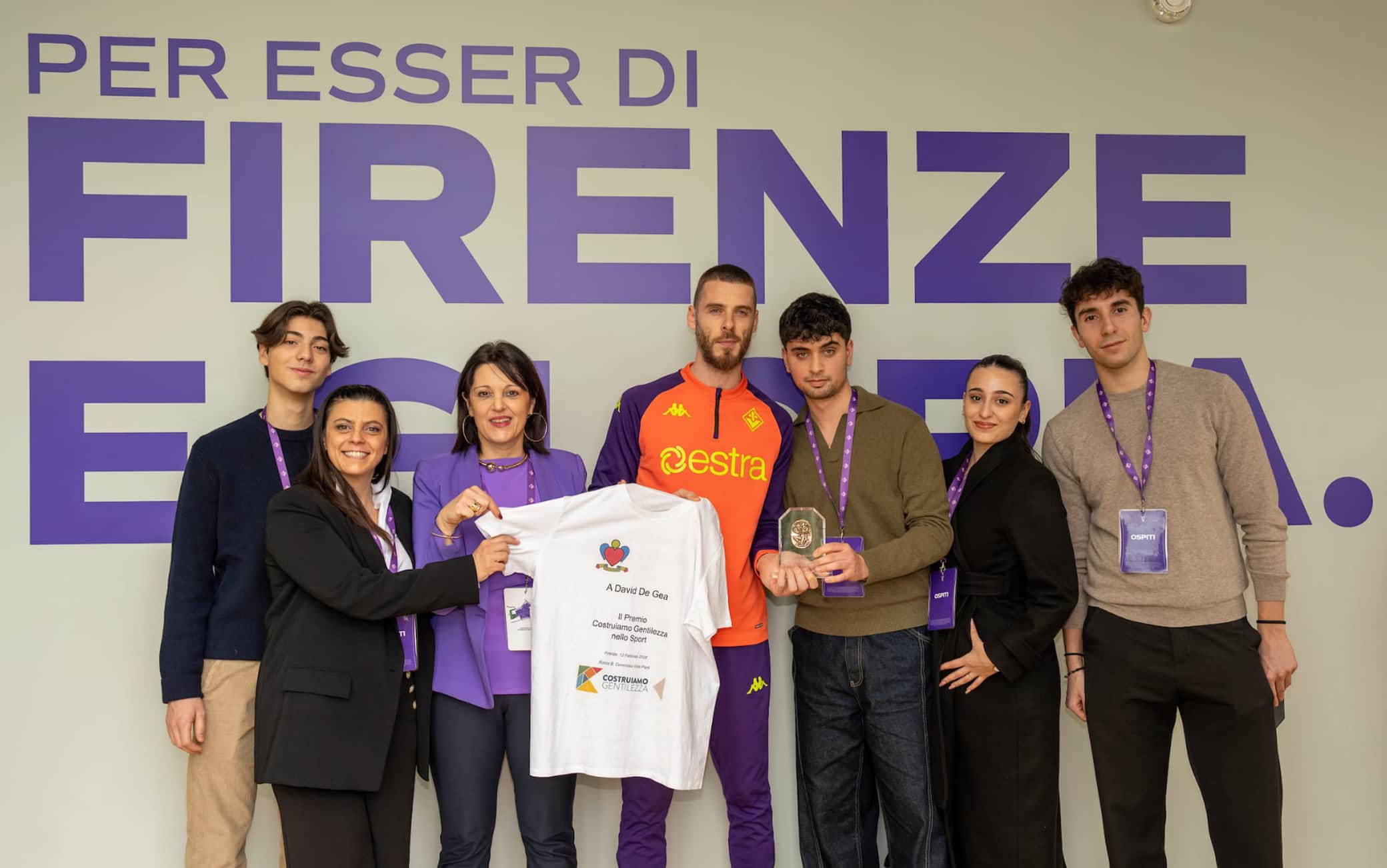 Fiorentina, a De Gea il Premio ‘Costruiamo gentilezza nello sport’ 