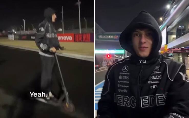 Kimi Antonelli preparava così la pole in Cina: giro in monopattino... di notte! VIDEO