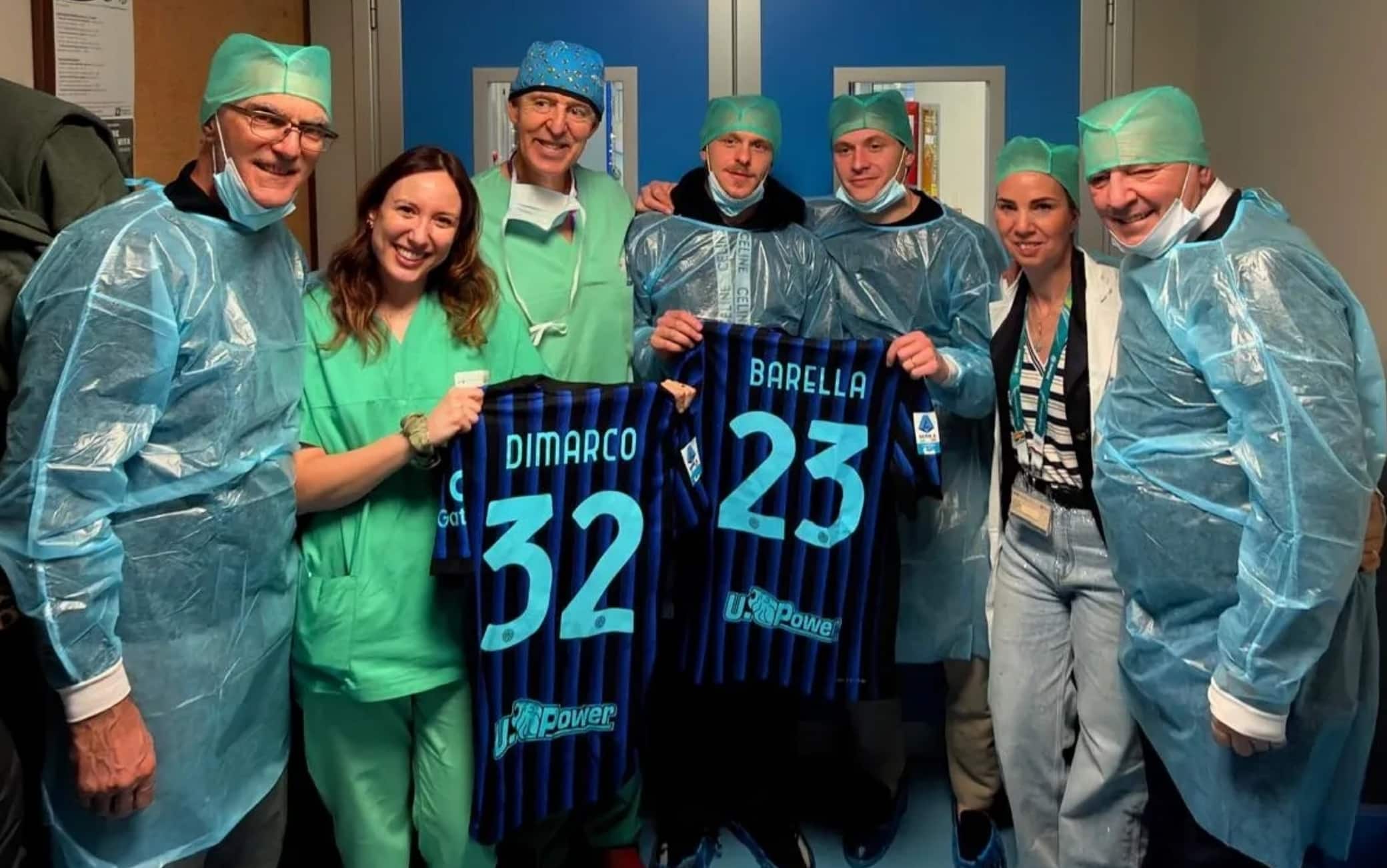 Inter: Marotta, Barella e Dimarco in visita ai feriti di Crans-Montana