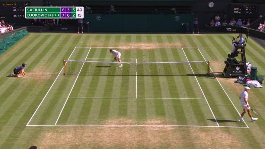 Djokovic, super passante contro Safiullin