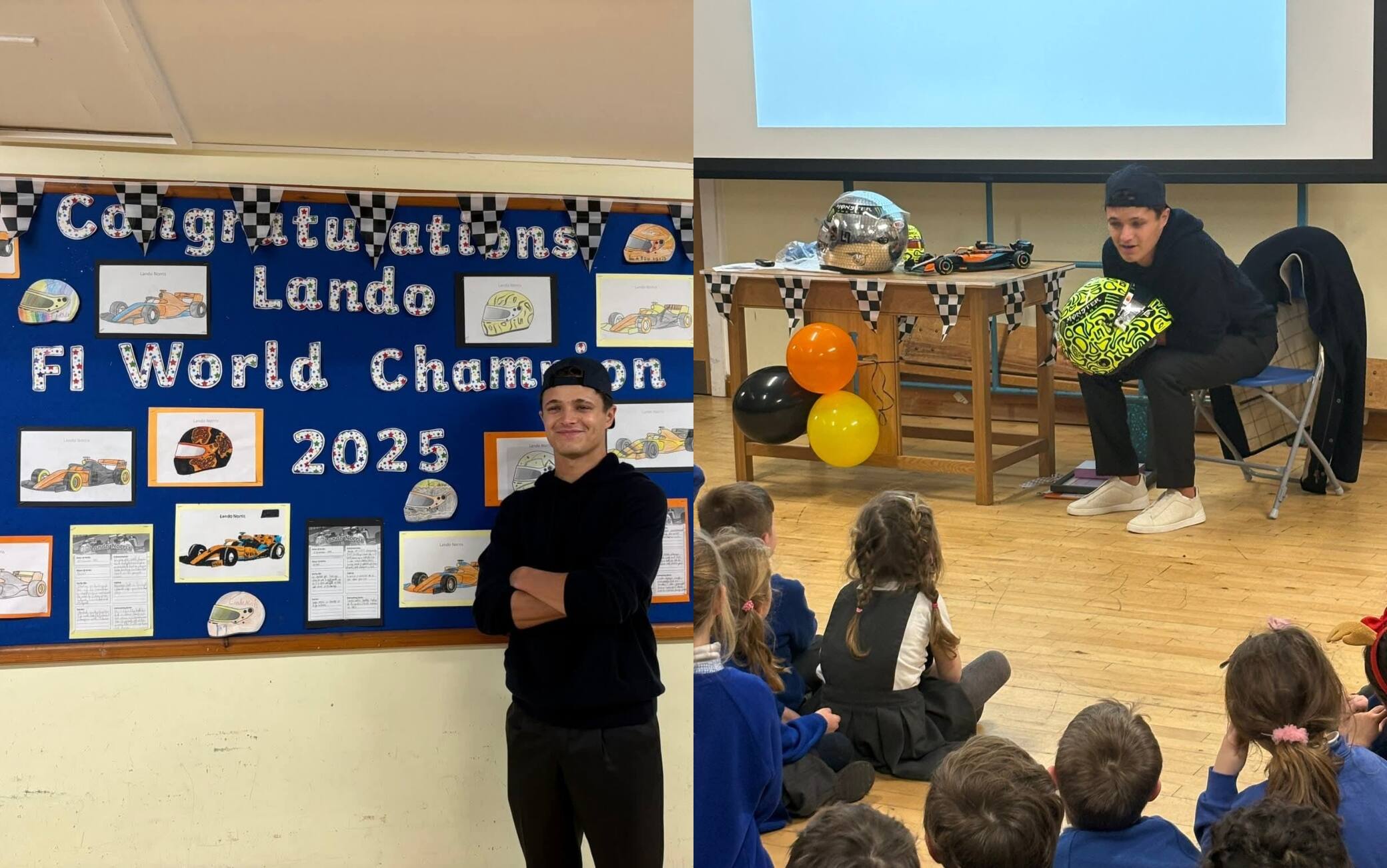 Lando back to school: Norris fa visita alla sua scuola elementare. FOTO
