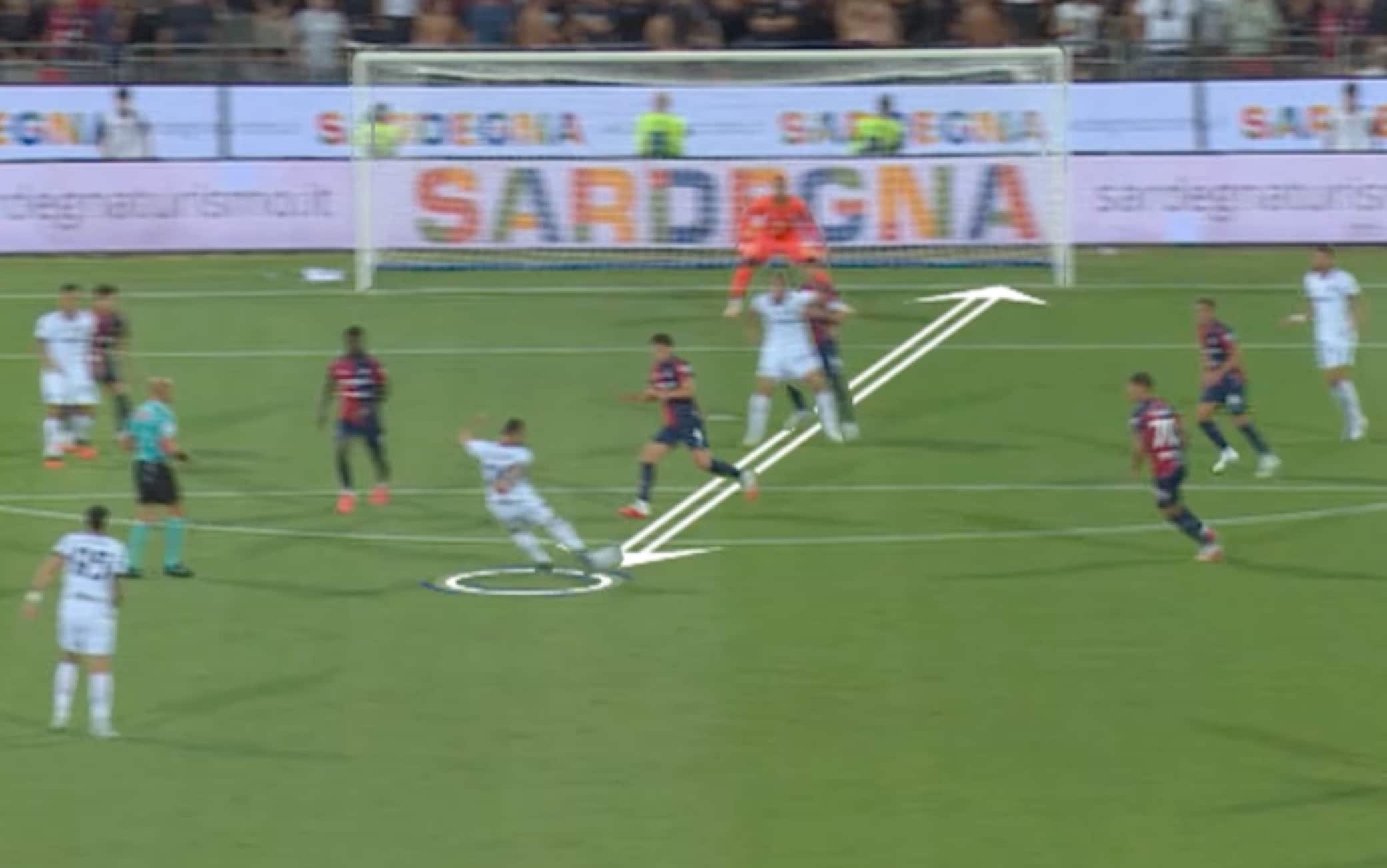 Cagliari-Inter, il gol di Calhanoglu analizzato a Sky Calcio Club. VIDEO