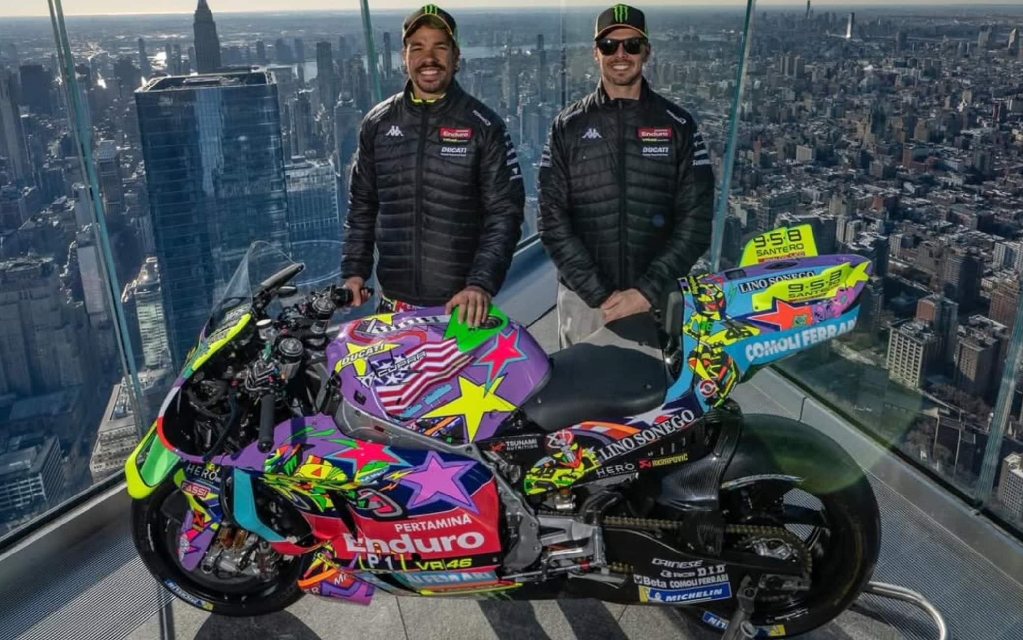 VR46, svelata a New York la livrea speciale per il GP Austin. FOTO
