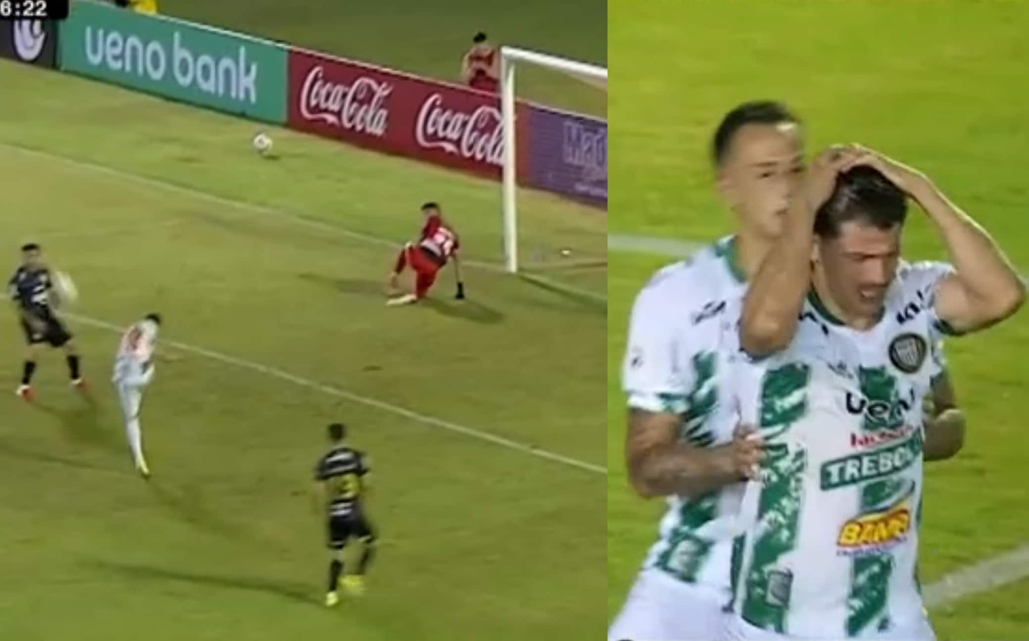 Paraguay, attaccante sbaglia il rigore ma segna di faccia su rinvio del difensore. VIDEO