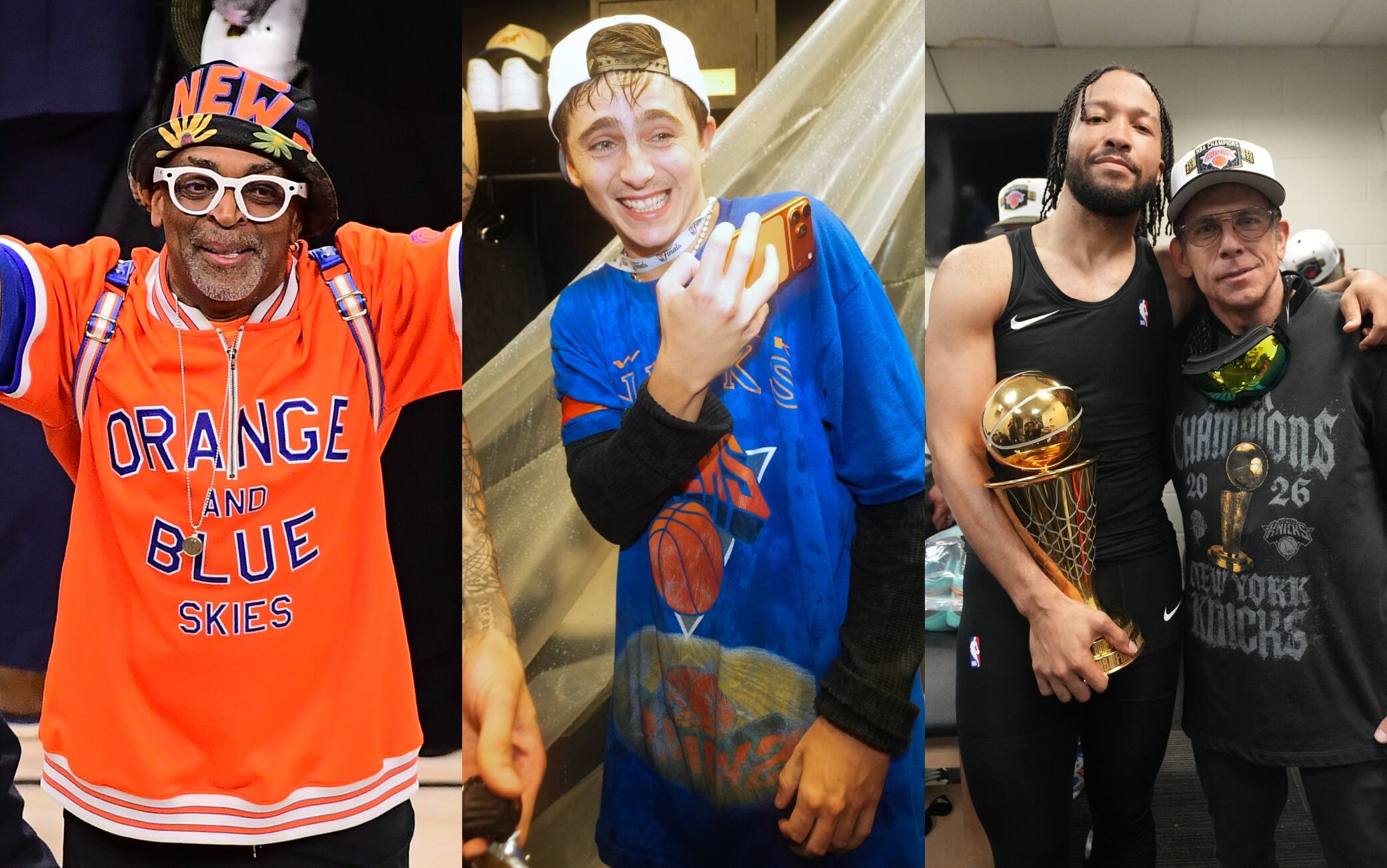 NBA Finals, i tifosi VIP dei Knicks festeggiano: le reazioni di Lee, Chalamet e Stiller