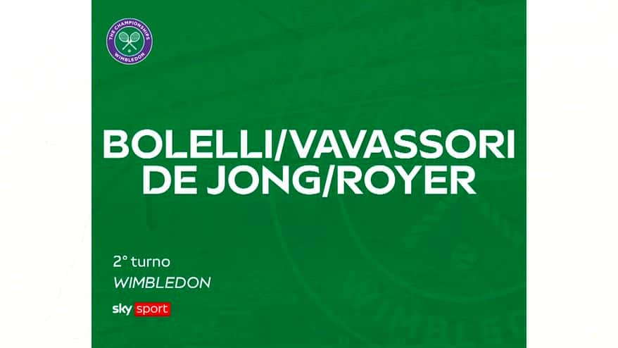 Bolelli/Vavassori-De Jong/Royer: highlights Wimbledon. VIDEO