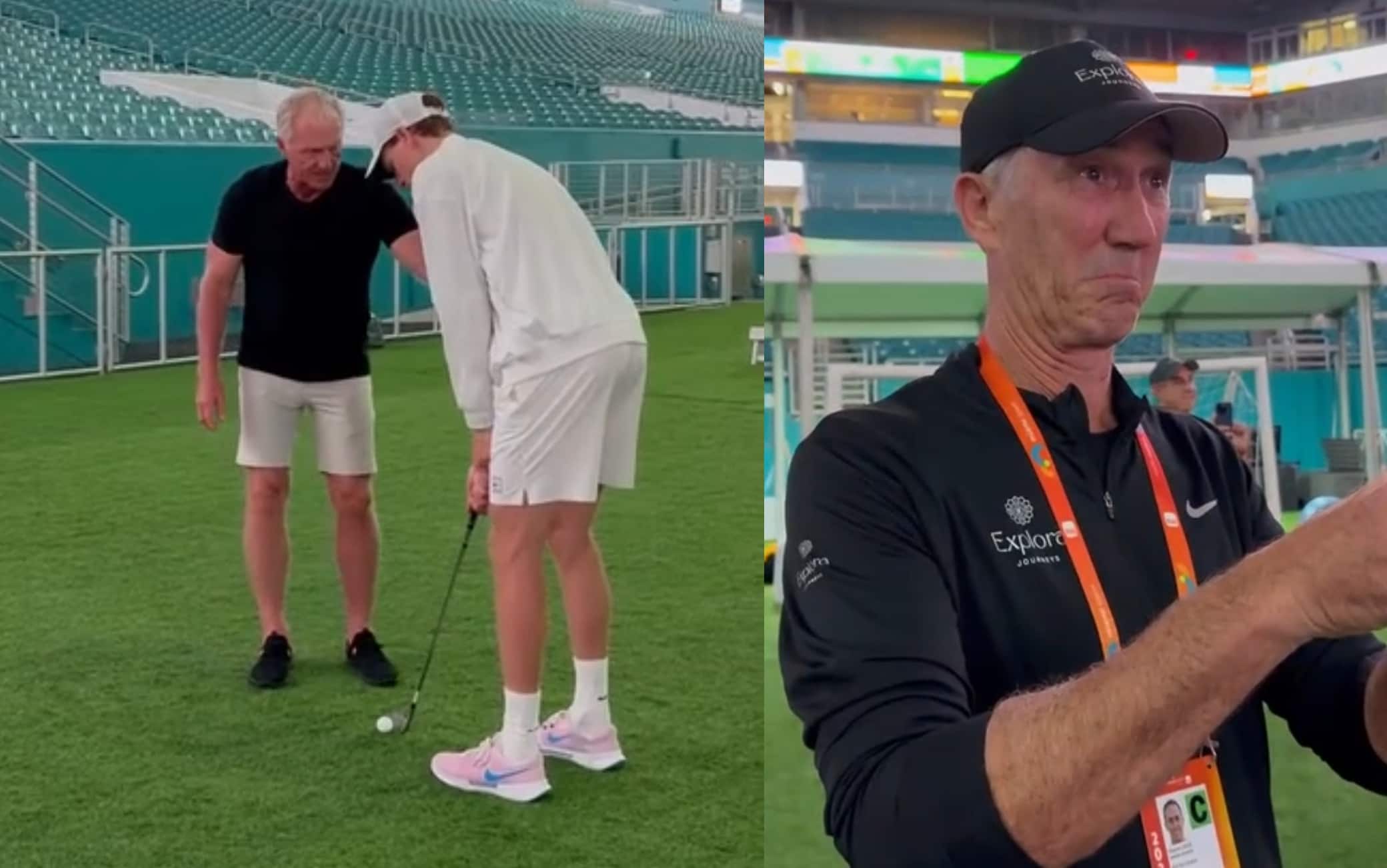 Sinner a lezione di golf da Greg Norman al Miami Open. E Cahill...