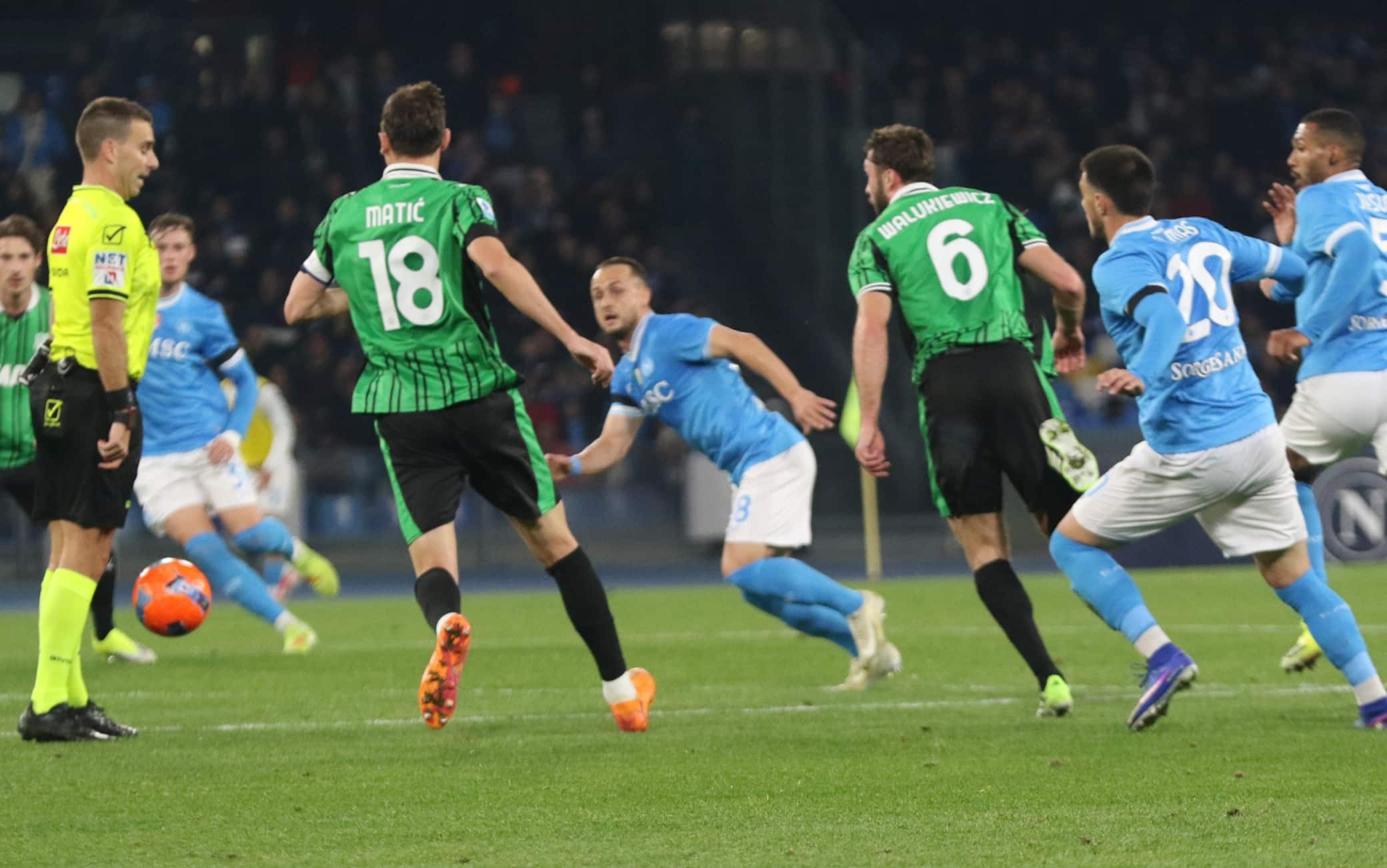Il primo tempo di Napoli-Sassuolo