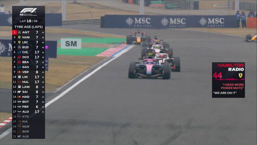 Hamilton via radio: "Ragazzi, ho bisogno più potenza"