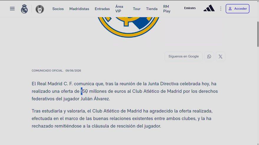 Real Madrid, offerti 150 mln per Alvarez: no dell'Atletico