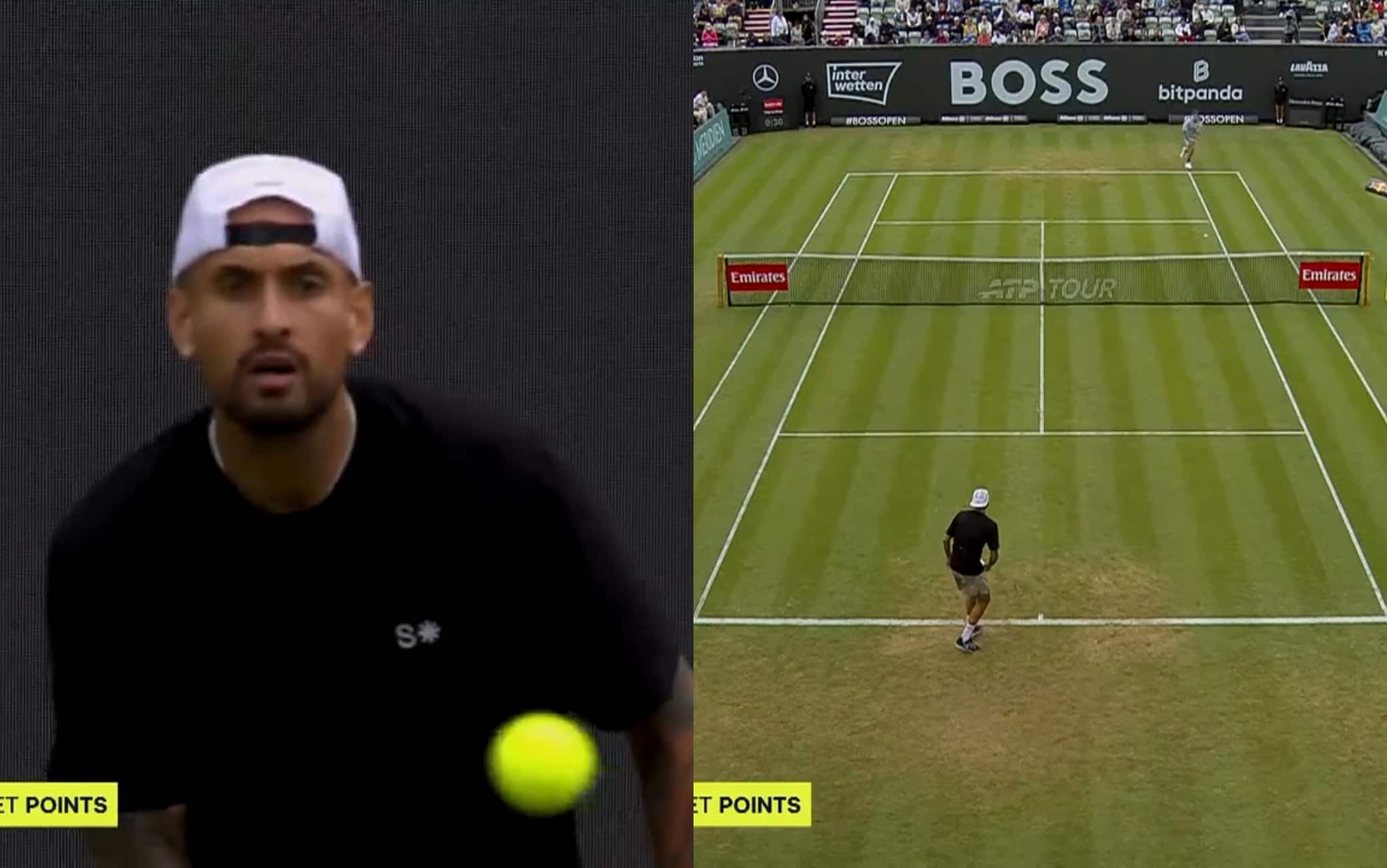 Kyrgios, servizio dal basso sul set point all'Atp Stoccarda
