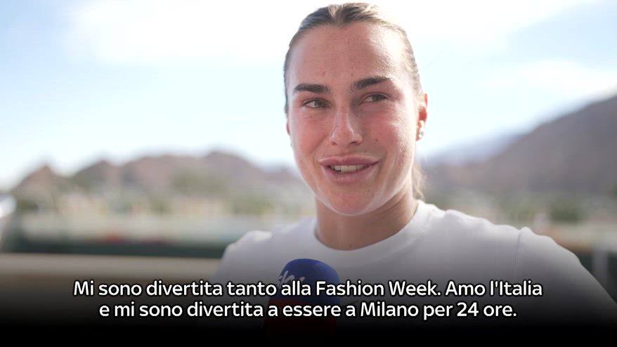 Sabalenka: "Fashion Week? Mi sono divertita, amo l'Italia"
