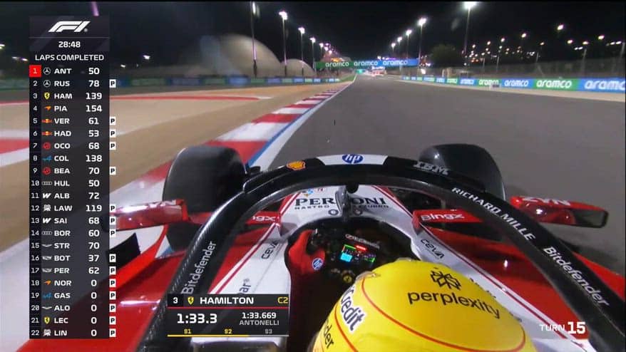 Hamilton onboard, la terza giornata di test in Bahrain