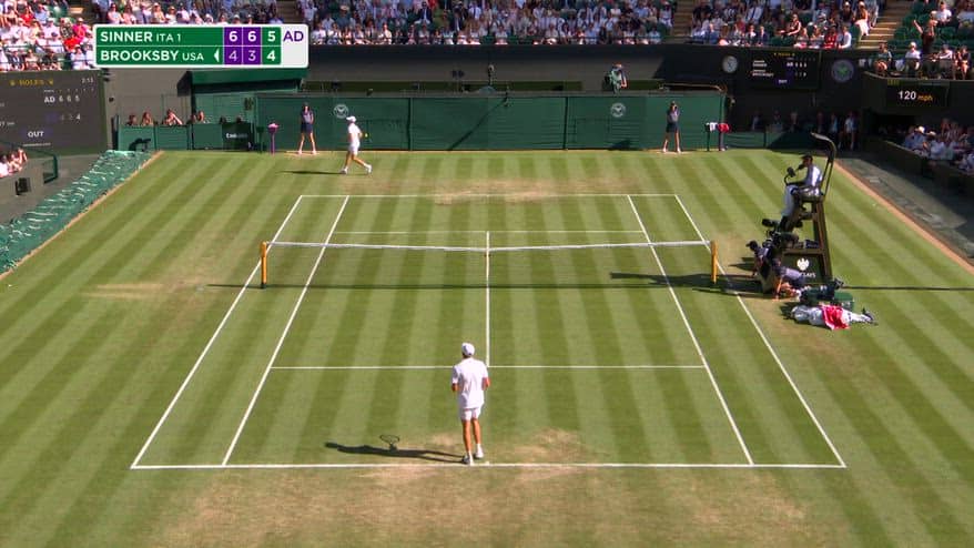 Sinner agli ottavi a Wimbledon: Brooksby ko. Il match-point 