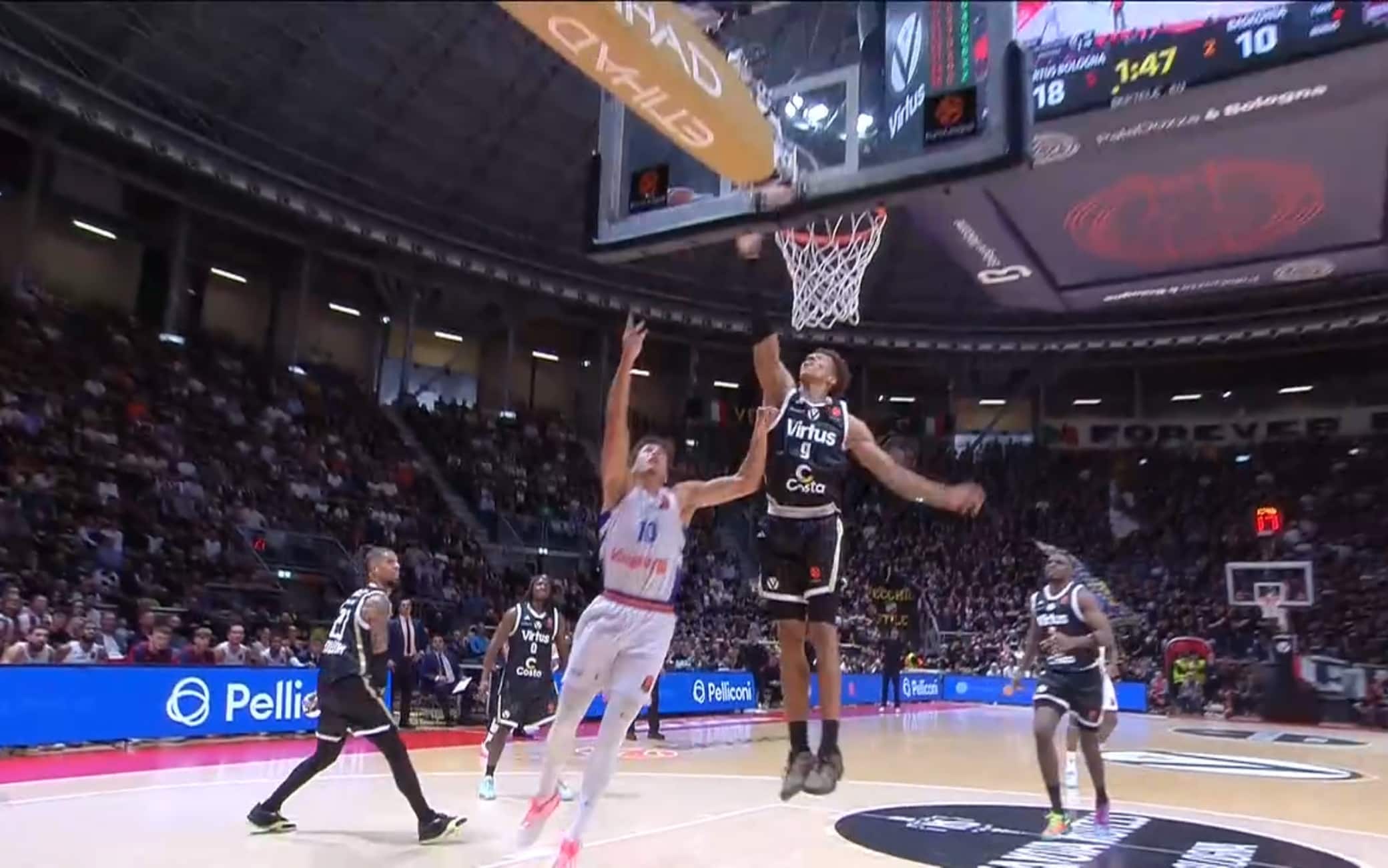 Virtus Bologna: la stoppata di Edwards infiamma il palazzetto contro il Baskonia