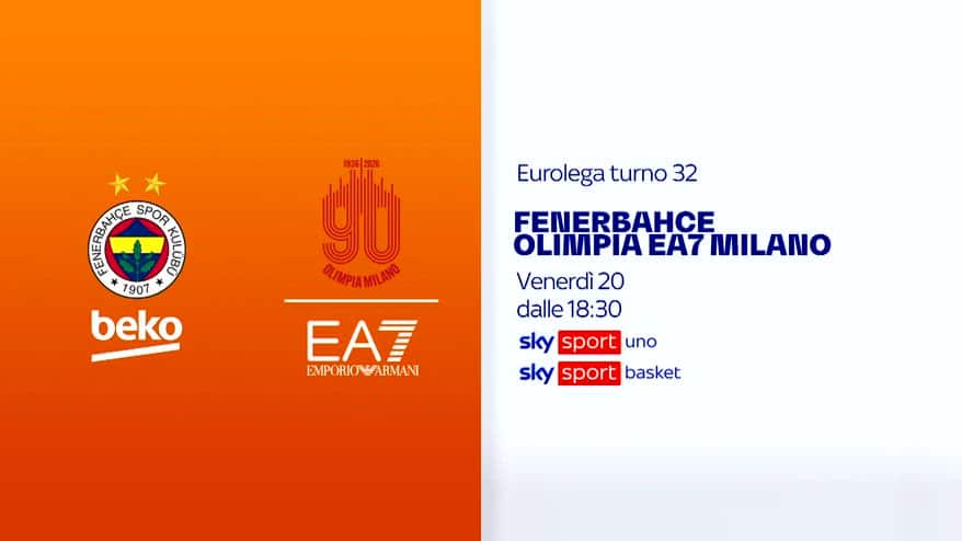 Eurolega, 32^ turno: Fenerbahce-Olimpia Milano su Sky