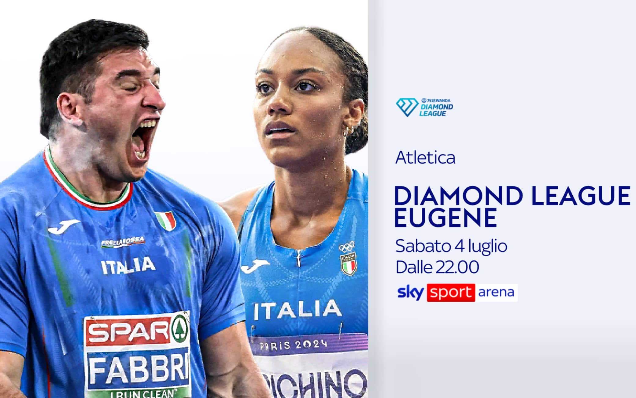Diamond League a Eugene con Fabbri e Iapichino. Stasera live su Sky