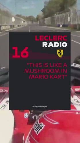 Leclerc team radio show: "Sembra Mario Kart coi funghetti"
