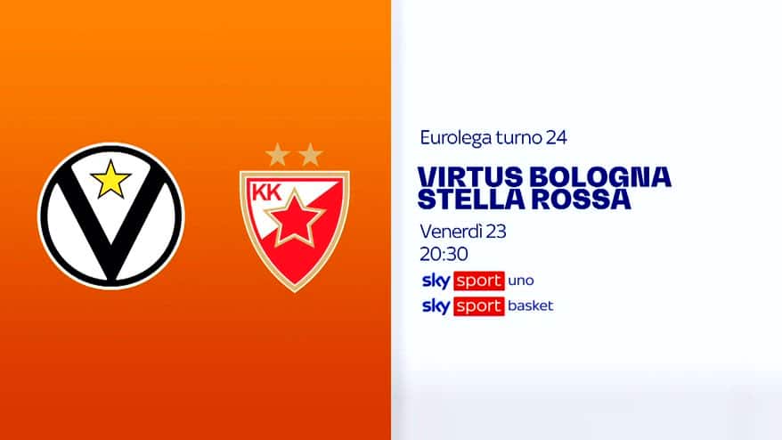 Eurolega, 24^ turno, Virtus Bologna-Stella Rossa su Sky