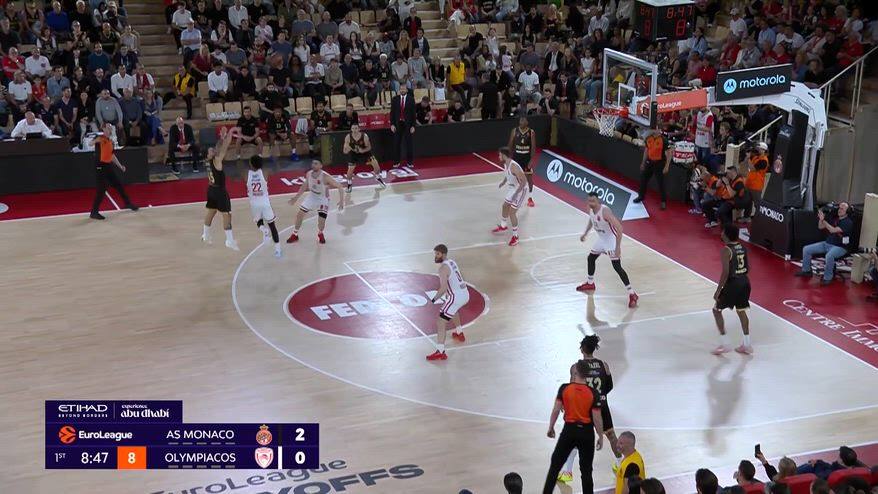 Monaco-Olympiacos gara-3 82-105: highlights Eurolega