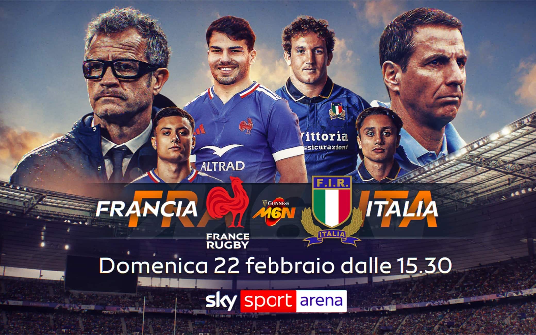 Francia-Italia al Sei Nazioni di rugby alle 16.10 su Sky Sport Arena