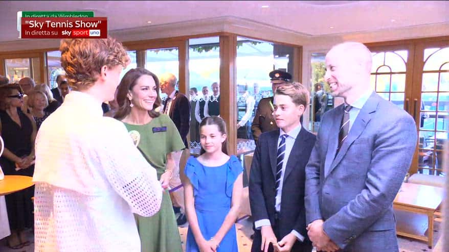 Wimbledon, Sinner incontra la famiglia reale
