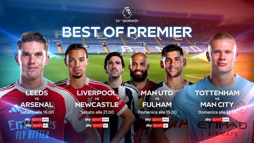 Premier, 24^ giornata: le partite da non perdere su Sky
