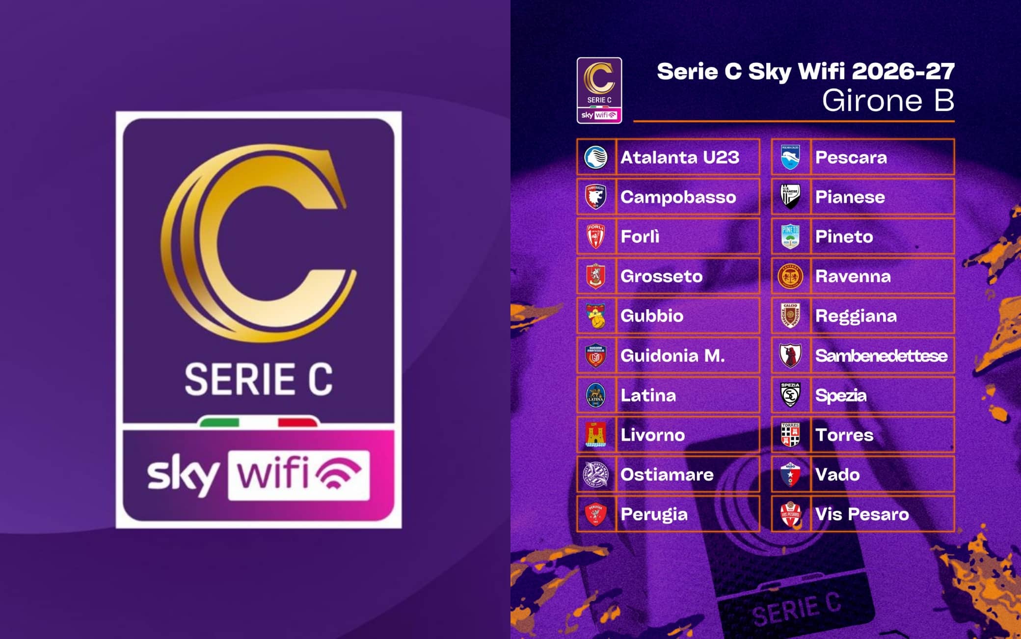 Serie C, le squadre del girone B 2026-2027