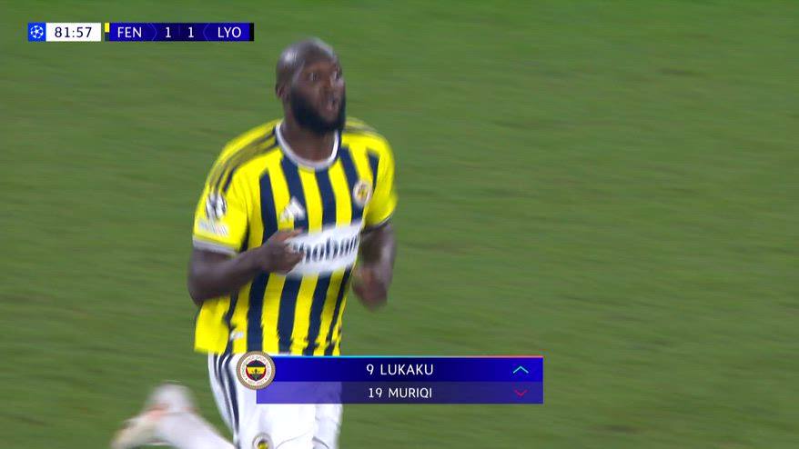 Lukaku, il momento del debutto con la maglia del Fenerbahce
