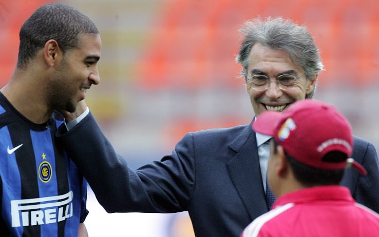 Adriano e Moratti (Ansa)