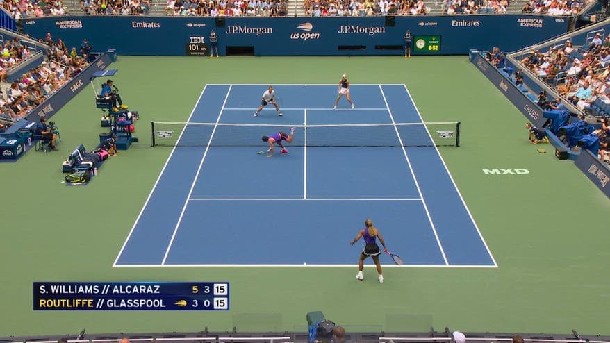 Alcaraz/Serena Williams: punto show al debutto nel doppio