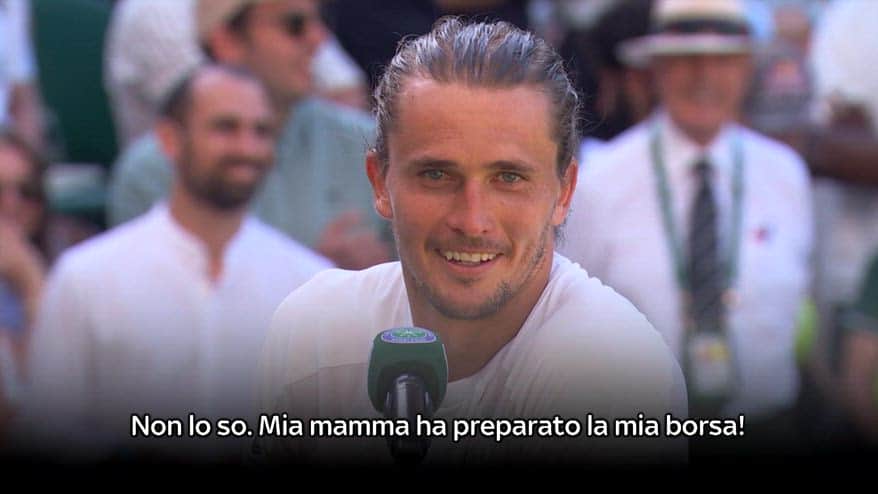 Zverev: "Cosa c'è nel borsone? Lo ha preparato mamma"
