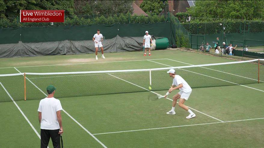 Wimbledon, Sinner si allena con il baby Ciurnelli